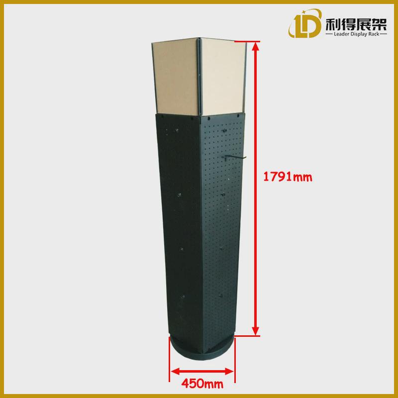 现货促销铁艺黑色落地式机加工五边形摆摊展示架饰品收纳架旋转