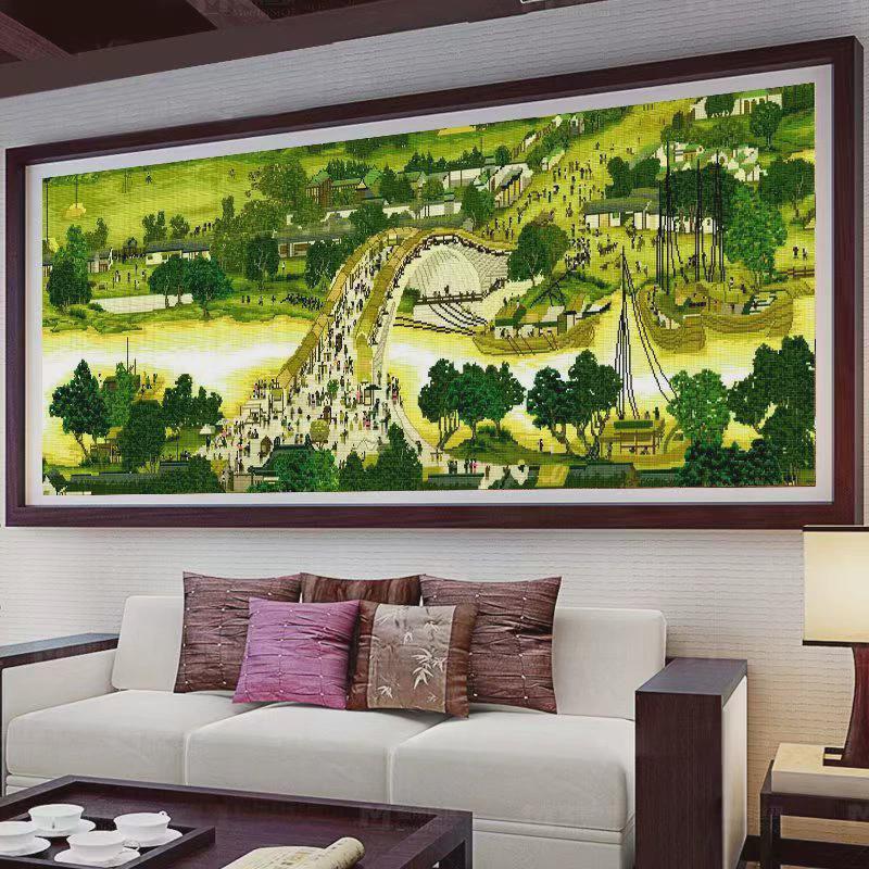 清明上河图十字绣大幅钻石绣满钻新款客厅全景图清明上河图自贴画