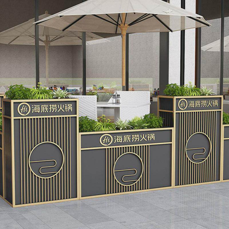 别墅花架庭院防腐户外花坛铁艺金属花箱售楼处长方形商场阳台隔断