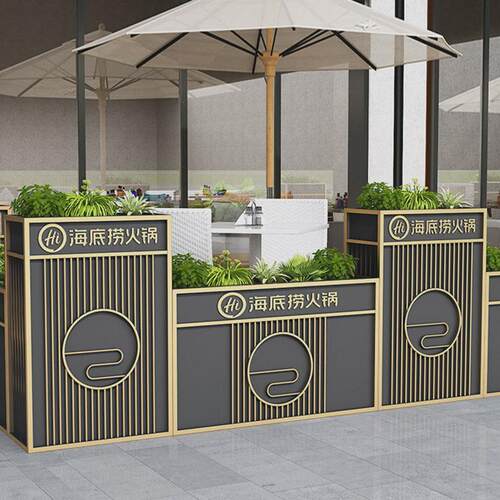 别墅花架庭院防腐户外花坛铁艺金属花箱售楼处长方形商场阳台隔断