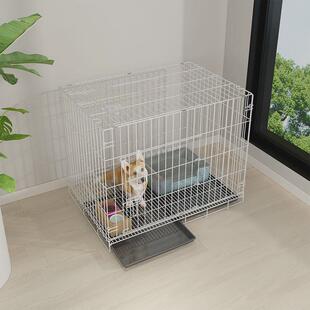 狗笼子家用室内小型犬中型犬狗笼厕所一体可折叠便携带单层猫笼子