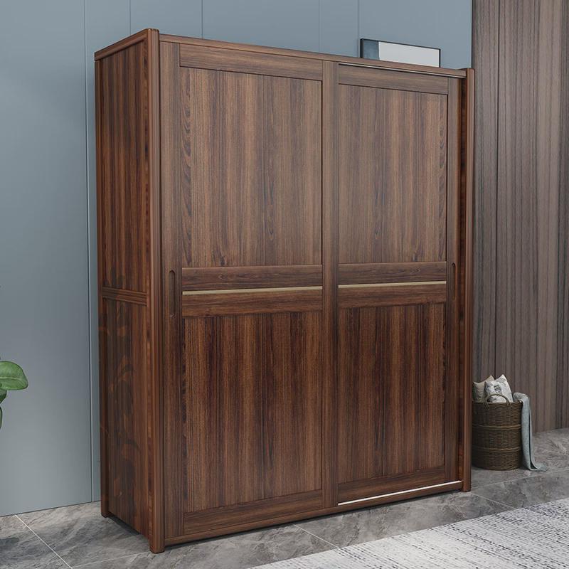 中式实木新中式衣柜别墅公寓出租屋住房卧室大实木衣柜轻奢风储物