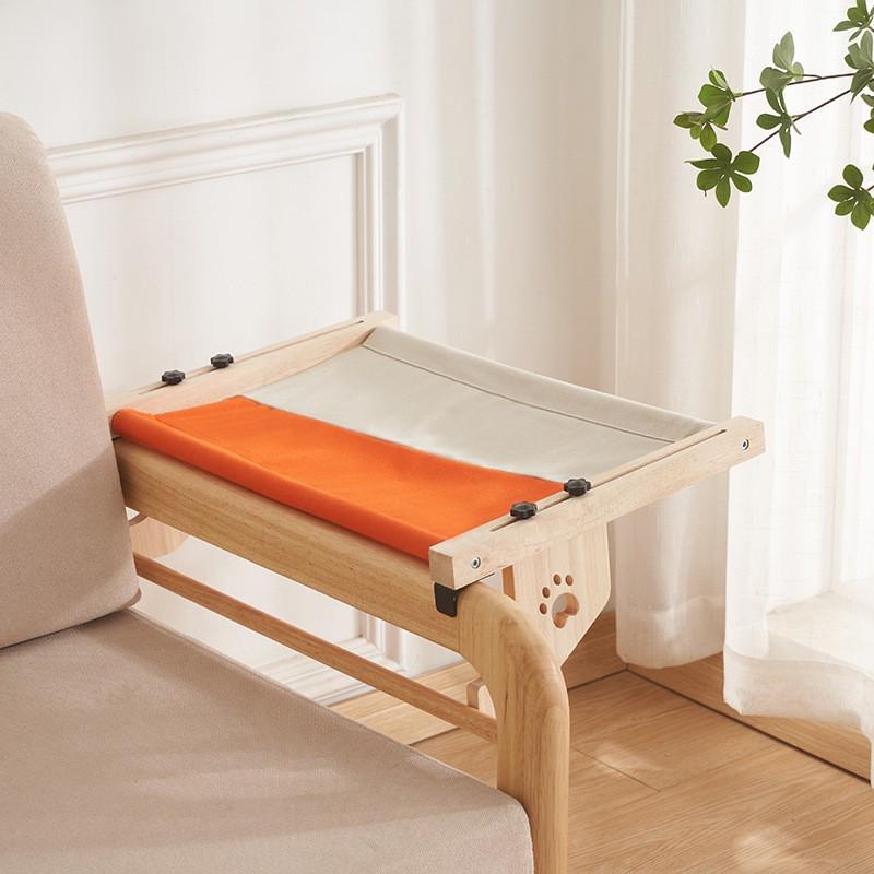 实木猫挂床阳台窗户猫吊床床边魔术贴猫窝猫床承重30斤客厅猫窝