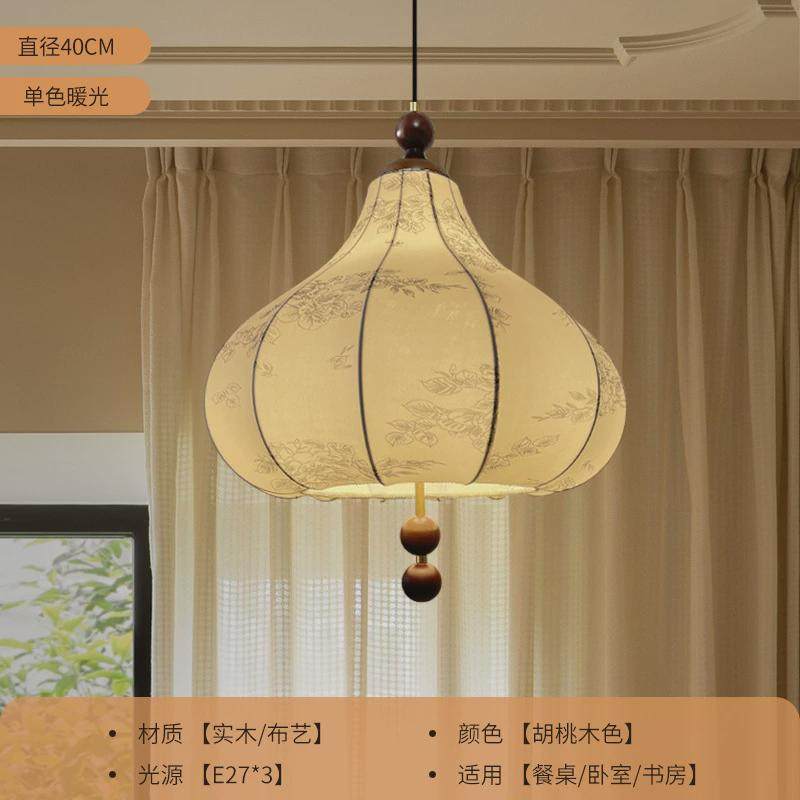 复古风法式卧室布艺吊灯花纹中古餐厅吧台南洋实木浪漫房间灯具主