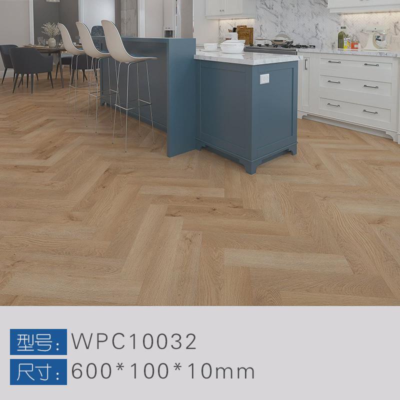 厂家供应10mm艺术垫加厚耐磨软木人字拼地板防水防霉wpc木塑地板