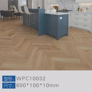 厂家供应10mm艺术垫加厚耐磨软木人字拼地板防水防霉wpc木塑地板