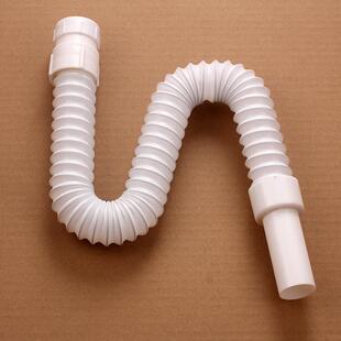 台盆洗面盆连身下水器专用软管35mm外牙外螺纹钢丝伸缩加长排水管