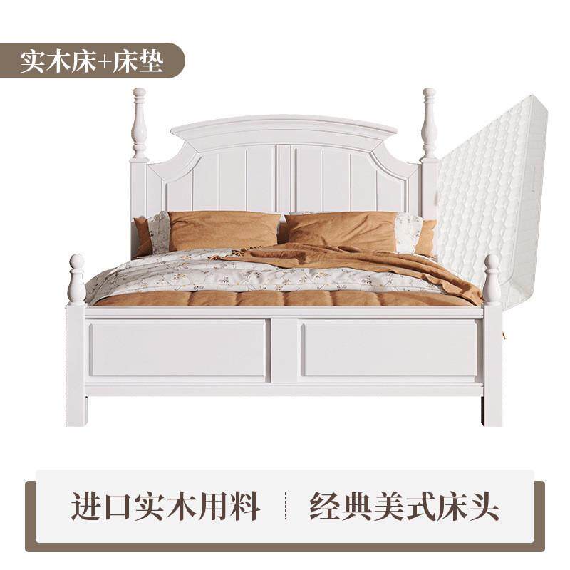 86m0乡村轻奢复古双人大床1.8米现代简约婚床1.5米美式实木