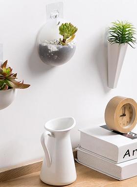 居家水培壁挂花盆墙壁悬挂式插花瓶懒人塑料墙上挂墙绿萝挂花盆