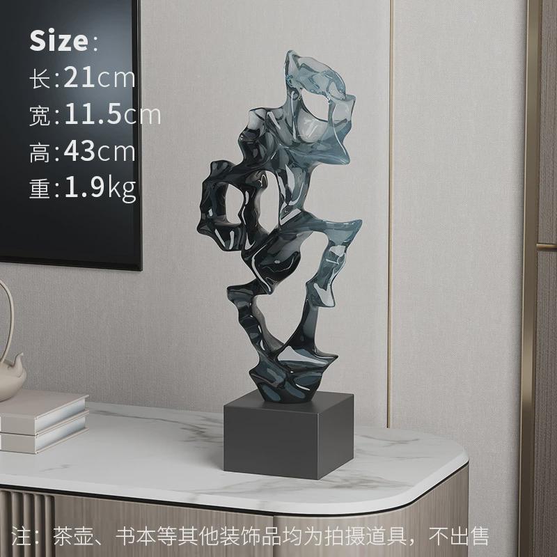 太湖石透明现代简约摆件树脂轻奢高档客厅玄关电视柜装饰工艺品