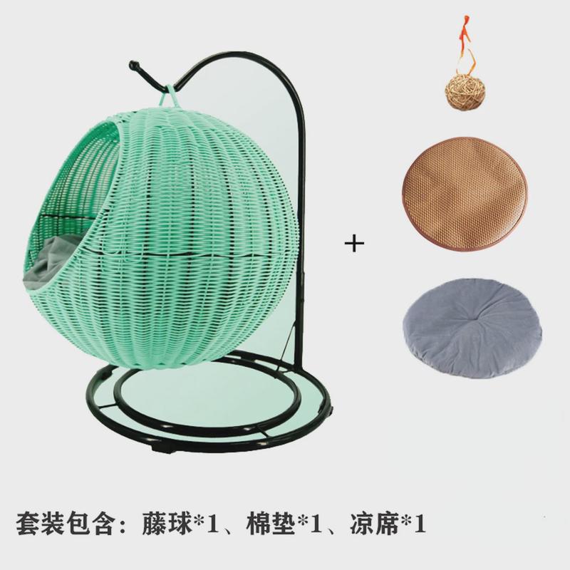 猫窝冬季网红藤编猫吊篮半封闭保暖猫咪窝可水洗宠物窝四季通用