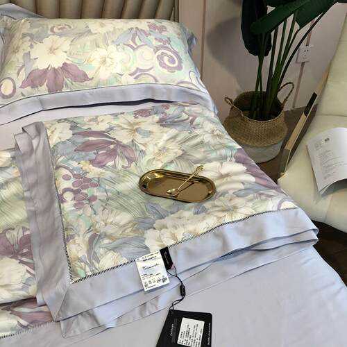 欧式80支双面天丝印花夏凉被冰丝空调被柔软裸睡丝滑夏被四件套