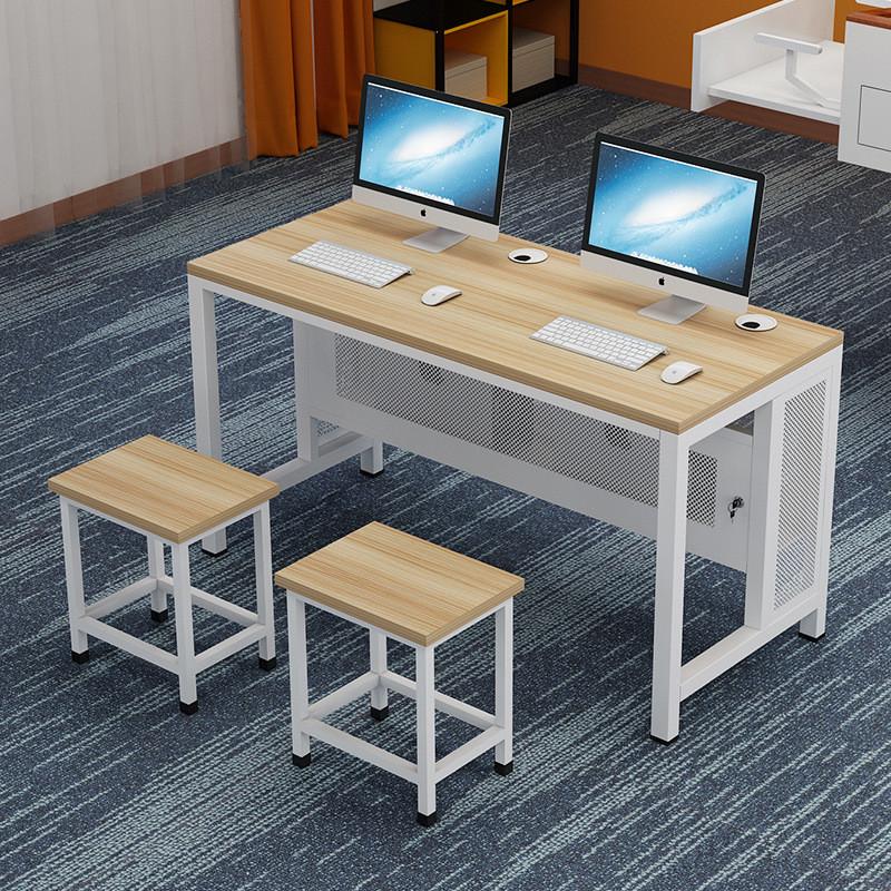 学校微机室机房电脑桌单人位隔板实训室双人电脑云桌面一体机桌椅