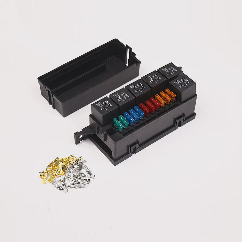 11路继电器保险盒6路12v继电器座盒保险丝座汽车和船舶用于