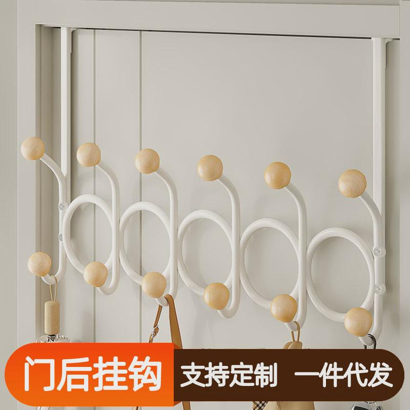 铁艺原木门后挂钩免打孔挂衣架创意多排挂衣钩墙上承重壁挂衣帽钩