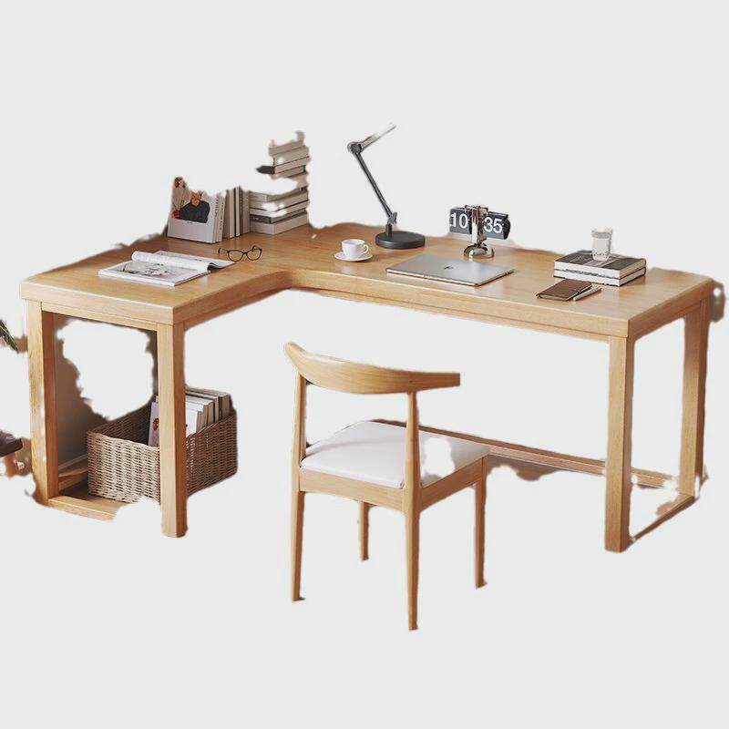 实木转角书桌椅组合L型拐角工作台家用卧室靠墙写字桌台式电脑桌