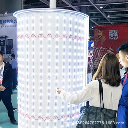 厂家加工包柱软膜灯箱圆型方型卡布灯箱大型商场各种uv软膜广告牌