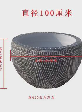 仿古青石石缸户外石雕鱼缸石缸石头缸庭院养鱼石缸圆形荷花缸