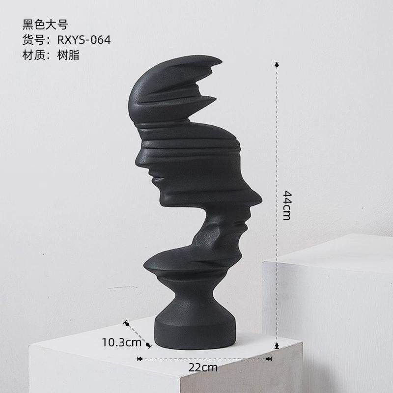 新中式轻奢抽象艺术感人脸树脂雕像摆件酒柜客厅家居电视柜装饰品,家居饰品,装饰摆件,淘宝优惠券,粉丝福利购,淘宝优惠卷