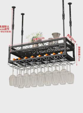吧台铁艺红酒架子倒挂高脚杯架酒吧壁挂悬挂酒架葡萄酒架吊架装饰