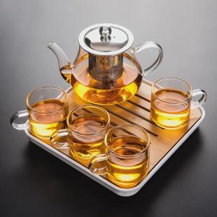 不锈钢内胆过滤茶水分离泡茶器 耐热玻璃茶壶单壶家用功夫茶具套装