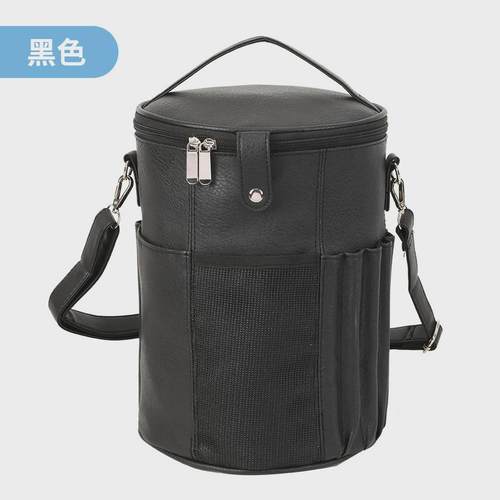 新款毛线编织工具收纳包PU圆桶棒针收纳桶包多功能编织配件整理包