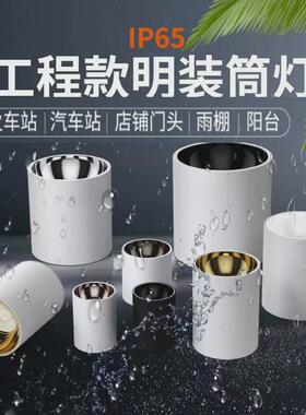 LED明装防水筒灯防眩吊装吊顶直装免打孔超薄筒灯户外cob防水筒灯