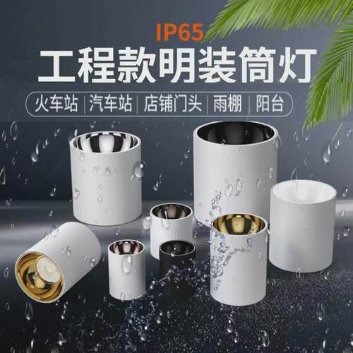 led明装防水筒灯防眩吊装吊顶直装防水超薄筒灯户外cob免打孔筒灯