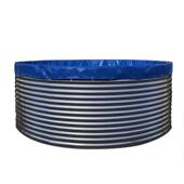 镀锌板帆布鱼池高密度养鱼池圆形PVC刀刮布水产养殖池大型蓄水池