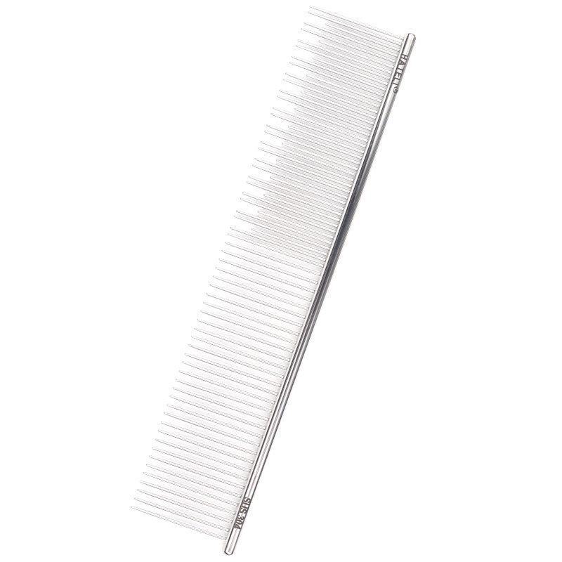 哈特丽猫咪梳子狗狗宠物用品美容师挑毛19CM304不锈钢长短针排梳