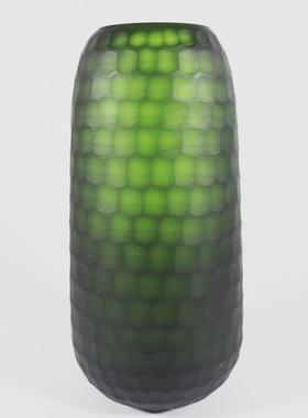 轻奢欧式磨砂玻璃大花瓶摆件落地干花客厅样板间玄关装饰品摆设