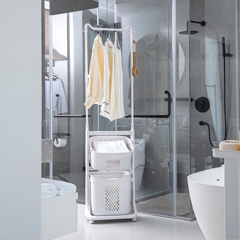 挂衣架卧室落地可移动衣帽架晾衣架置物架整理收纳架脏衣篮