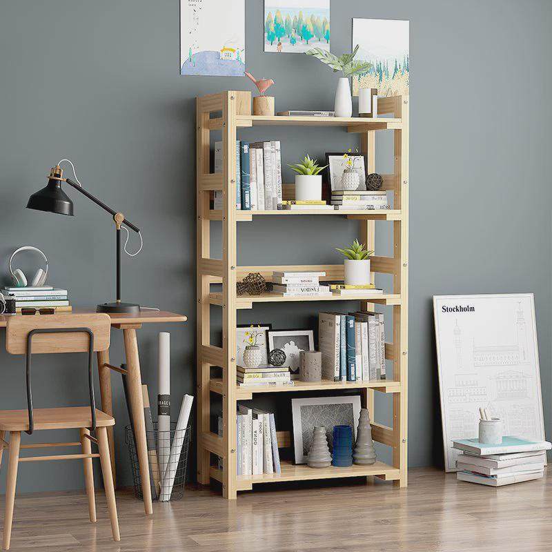 inc0置物架实木打印机架子落地收纳厨房阳台客厅简约书架多层货架