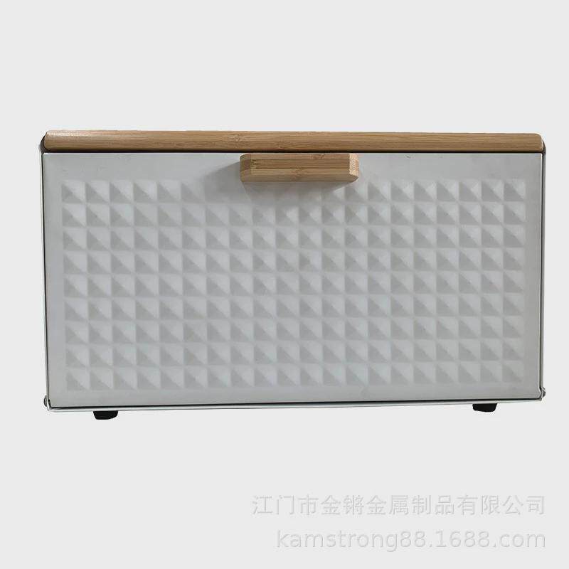 货源方形盖盖面包收纳箱大号烘焙掀竹厨房整理盒现货批发