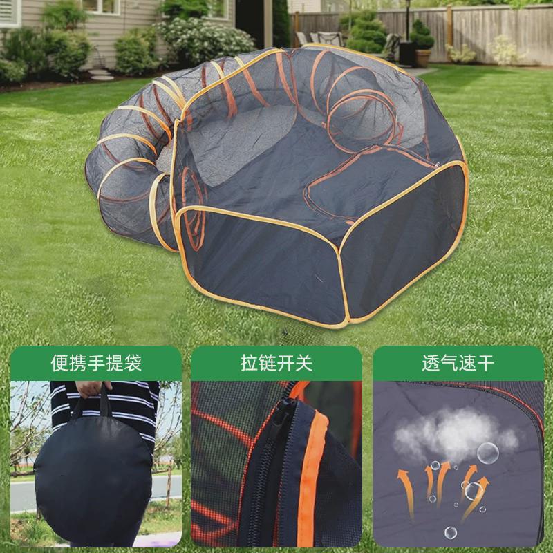 可折叠猫窝流浪封闭式猫隧道便携狗窝套装钢丝宠物帐篷现货通道