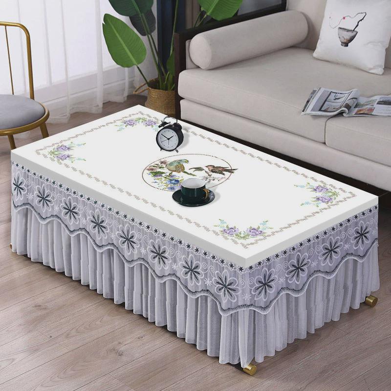 ali6长方形茶几桌防水防油罩新中式布套免洗家用客厅防烫餐桌布茶