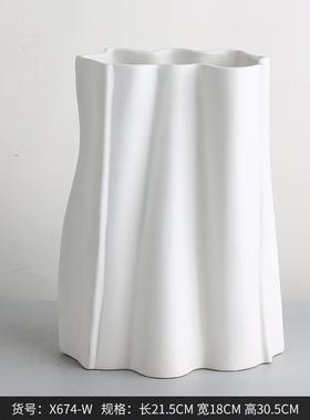 bestwest莫兰迪不规则陶瓷花瓶花盆样板间装饰工艺品花器摆件