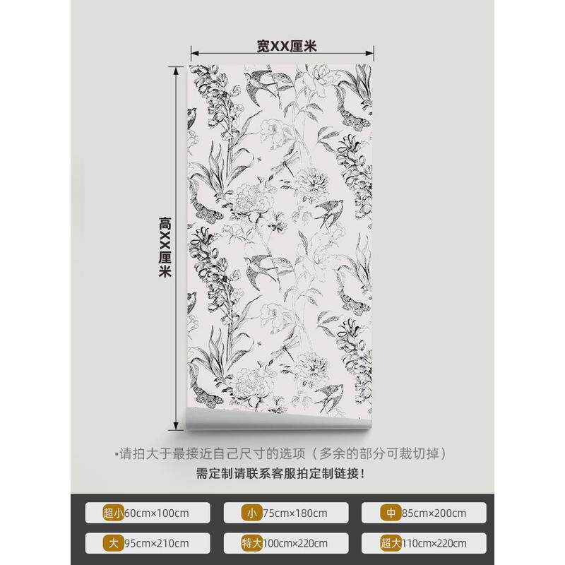 iyr7衣柜贴纸玻璃门墙纸自粘卧室装饰推拉门贴画移门法式翻新柜子