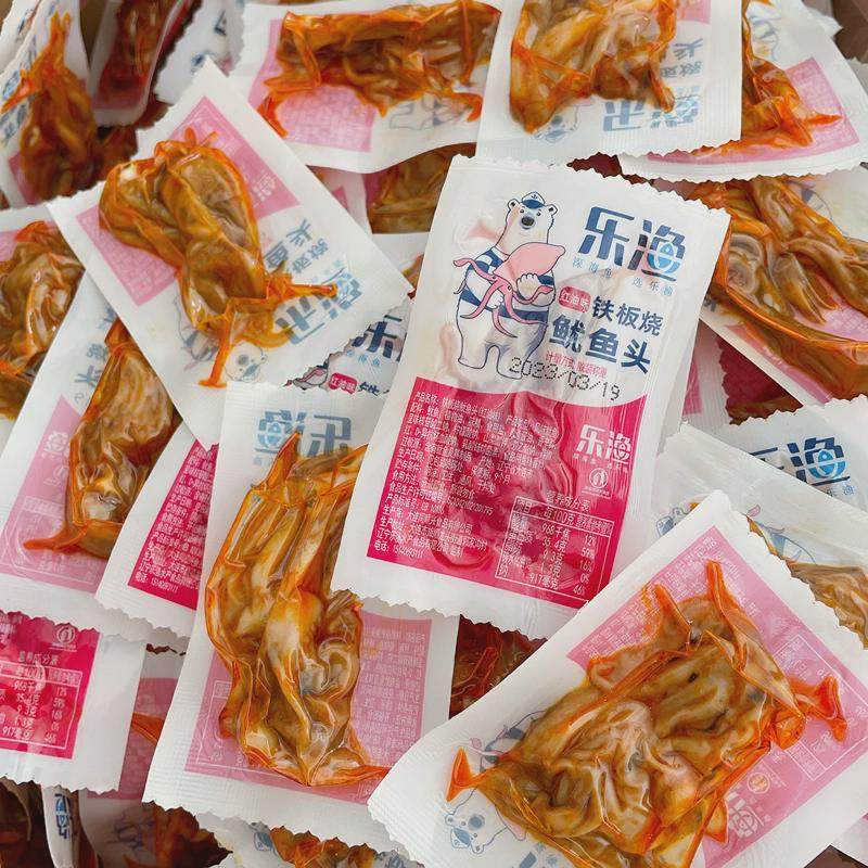 大连特产海鲜乐渔鱿鱼头须麻辣八爪鱼即食袋装500g红油铁板鱿鱼爪