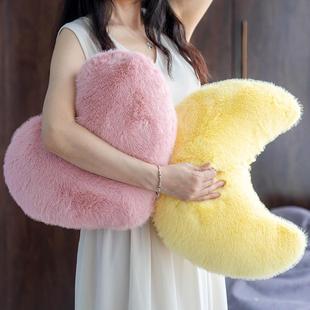 饰 好货星星抱枕沙发客厅月亮靠枕办公室毛绒靠背午睡枕车载飘窗装