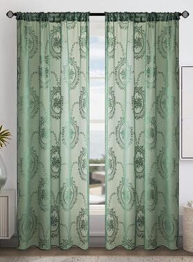 窗纱镂空蕾丝窗纱浪漫欧式复古玫瑰门帘客厅阳台洛可可风蕾丝窗纱