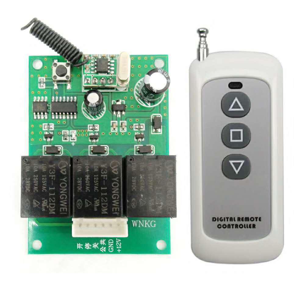 220伏12-24伏宽电压快速门学习遥控开关433远距离输出常开信号