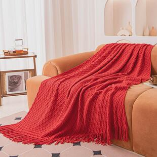 新款菱形针织毯宿舍床搭盖毯亲肤休闲空调毯沙发床尾保暖盖被毯子