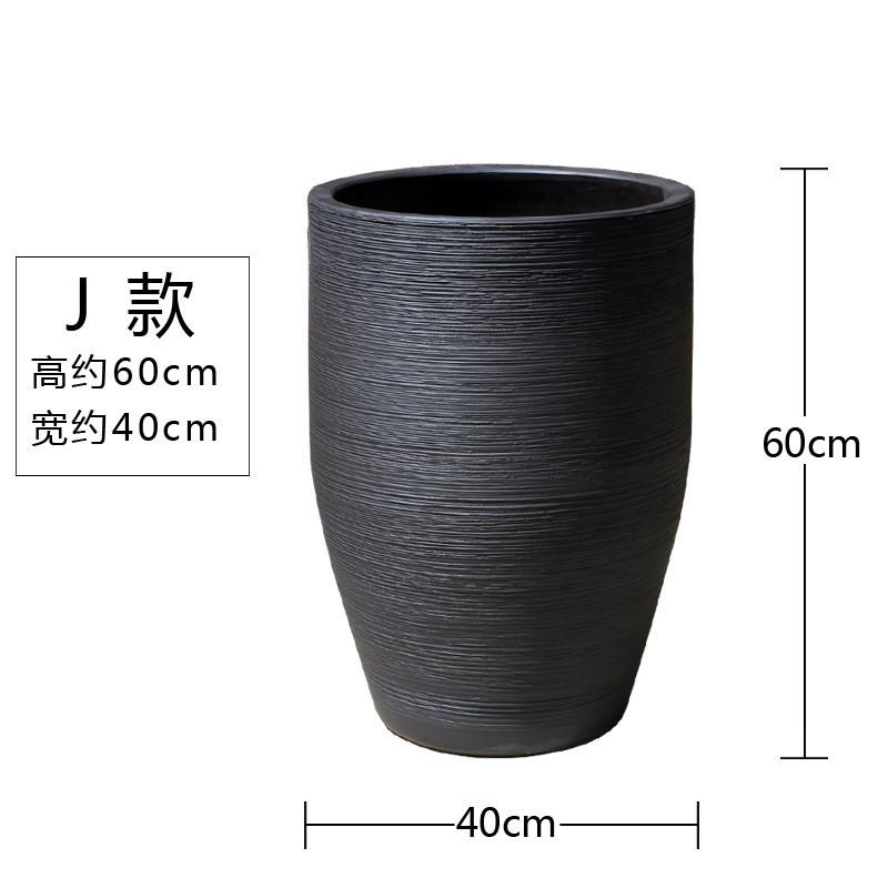 现代简约北欧陶罐黑白色大花瓶客厅插花新中式落地组合样板房摆件