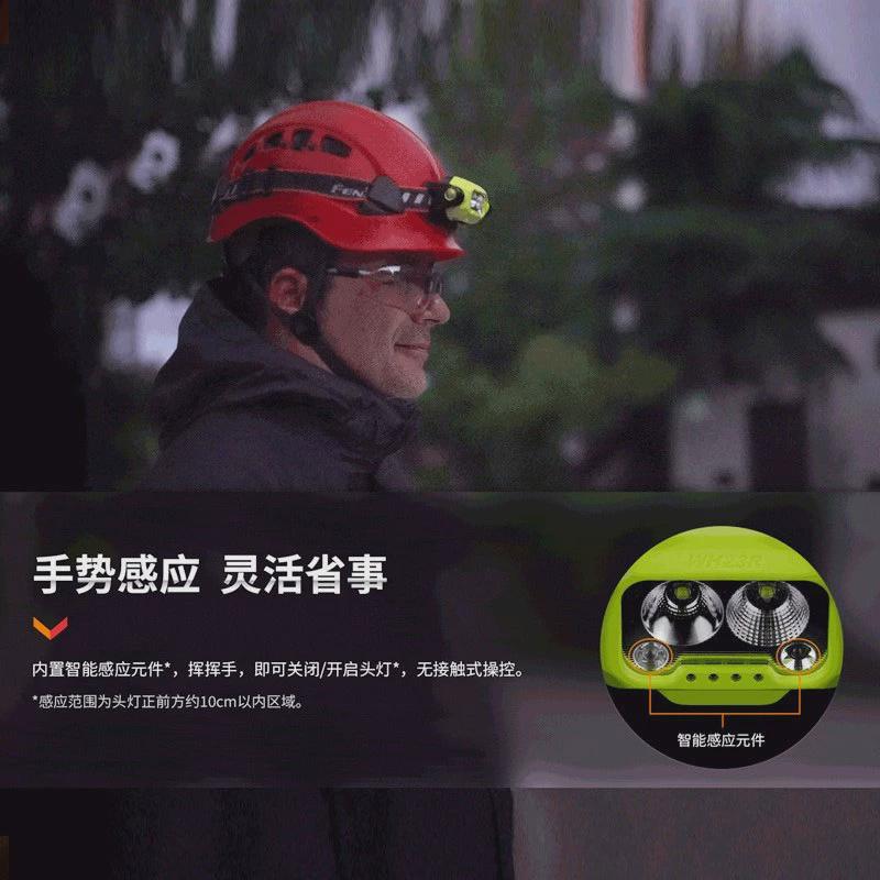 fenix户外wh23r感应式头灯强光钓鱼菲尼克斯智能手势工业检修矿灯