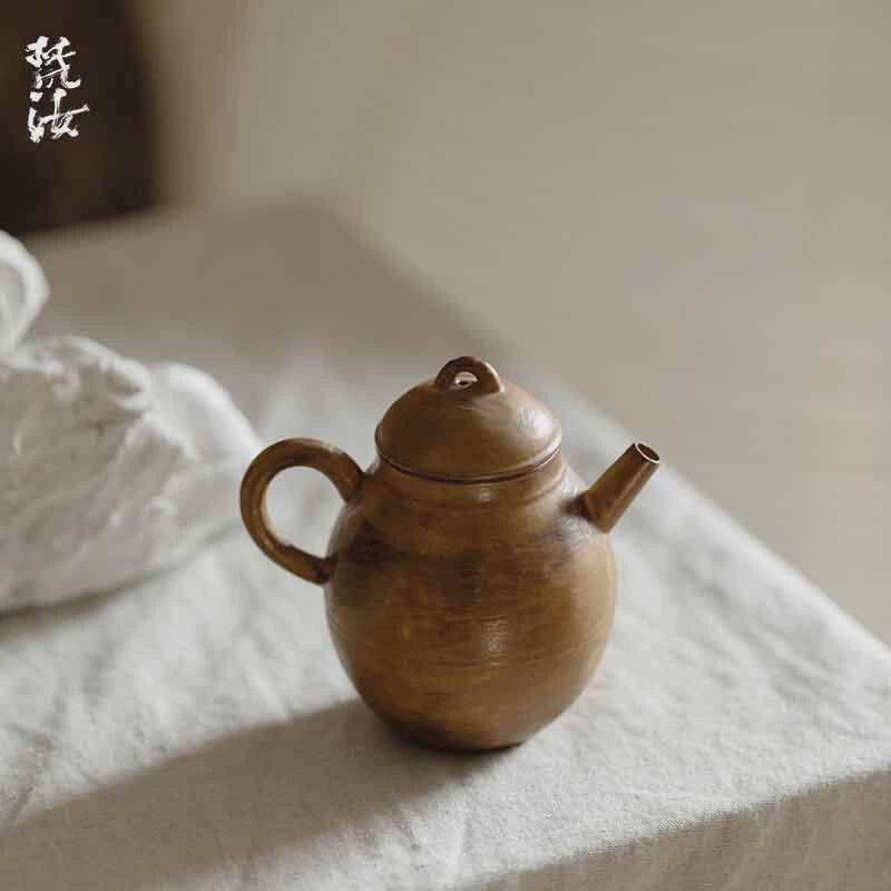 梵汝李朝黄思转球孔过滤茶壶功夫茶具陶瓷泡茶壶单壶带过滤手工