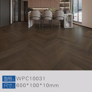 厂家供应10mm木塑人字拼地板加厚耐磨软木垫防水防霉wpc艺术地板