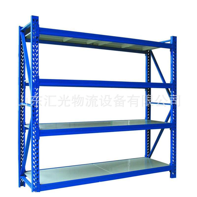2米仓储货架4层长厂家仓库轻重型组装式60宽货架300公斤蓝色橘红