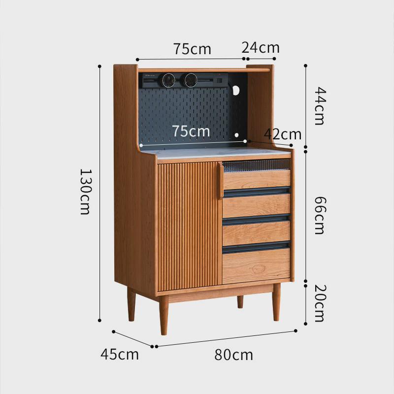 严选实木轨道电力岩板餐边柜高柜大小户型洞洞板多功能收纳柜