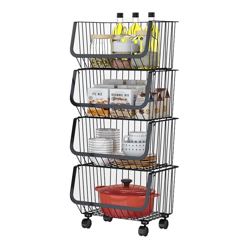 可移动小推车置物架多层落地厨房金属卧室收纳架夹缝储物架带轮